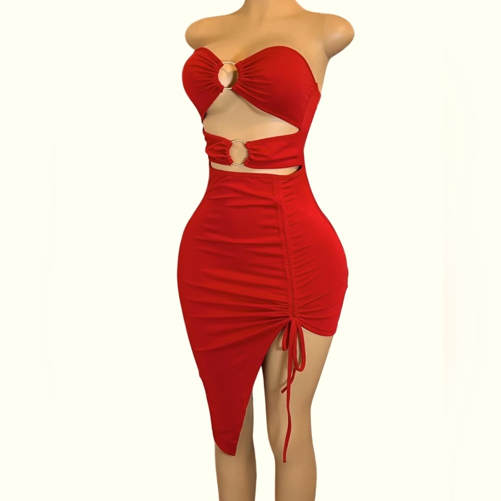 Infinite styles, size M, red strapless dress